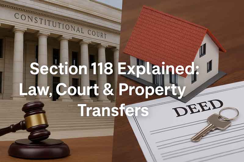 MDS Section 118 legal and property-transfer explainer artwork